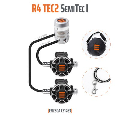 Tecline R4 TEC2 SemiTec-Set 1, Konfiguration mit Longhose, Shorthose Neckless